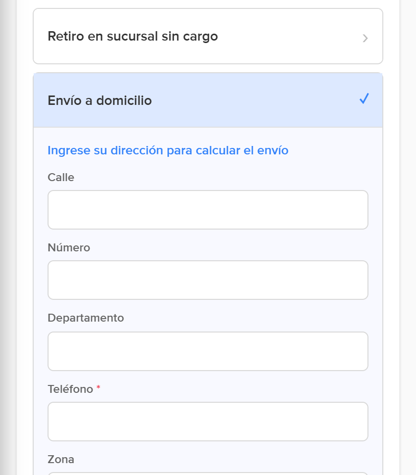 Envío a domicilio
